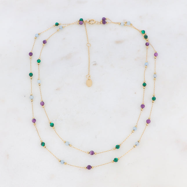 Nerrina 2-strand necklace - natural stones