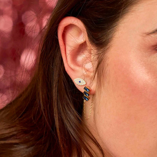 Youlia stud earrings - Zirconium eye