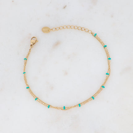 Dua Bracelet - 2 rows with enameled beads