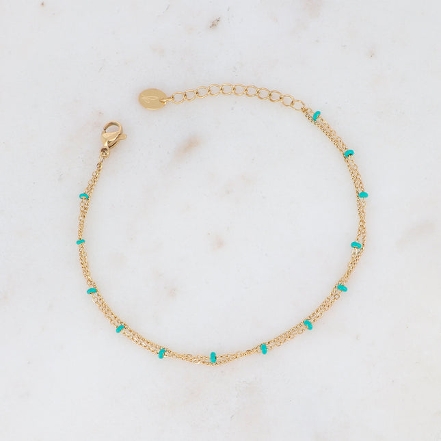 Bracelet Dua - 2 rangs avec perles émaillées