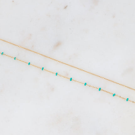Dua Bracelet - 2 rows with enameled beads