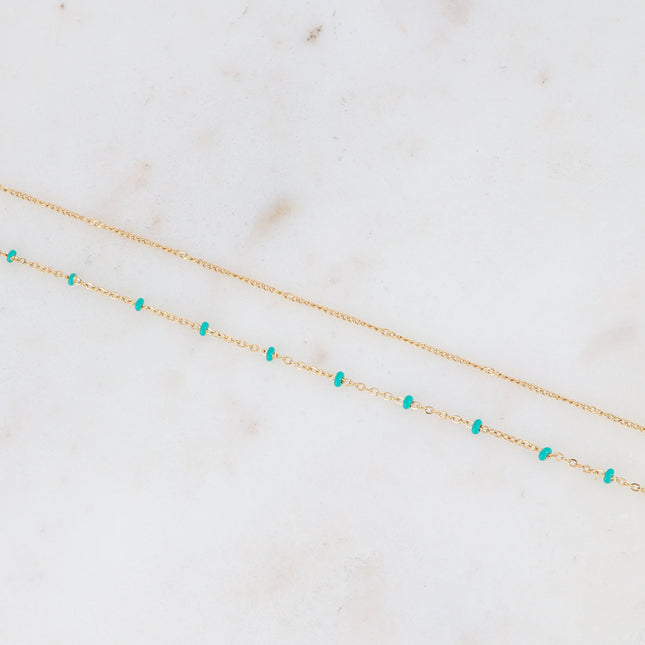 Bracelet Dua - 2 rangs avec perles émaillées