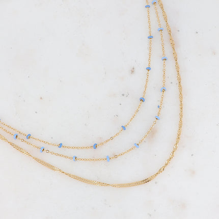 Collier 3 rangs Frédérique - perles émaillées