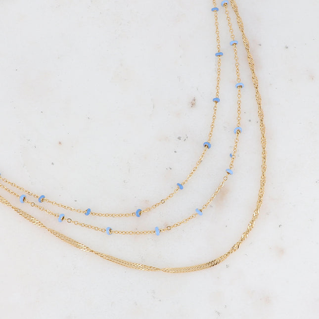 Frédérique 3-strand necklace - enameled beads