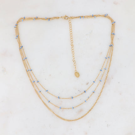 Collier 3 rangs Frédérique - perles émaillées