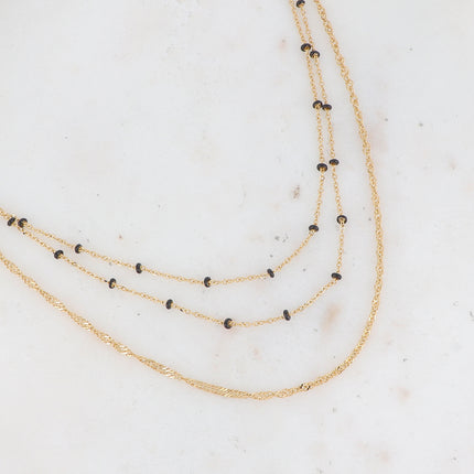 Collier 3 rangs Frédérique - perles émaillées