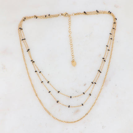 Collier 3 rangs Frédérique - perles émaillées
