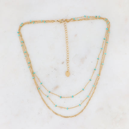 Collier 3 rangs Frédérique - perles émaillées