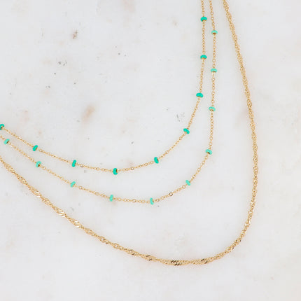 Collier 3 rangs Frédérique - perles émaillées