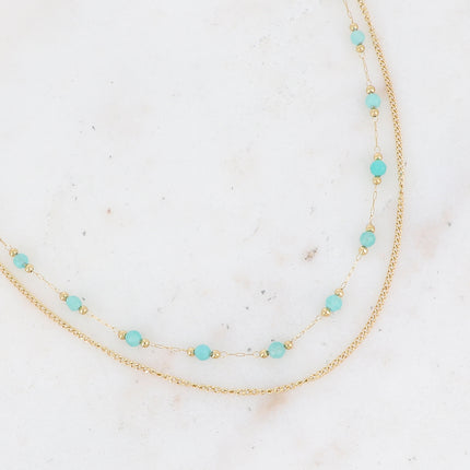 Collier Nerri 2 rangs - pierres naturelles