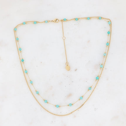 Collier Nerri 2 rangs - pierres naturelles