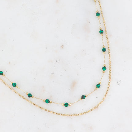 Collier Nerri 2 rangs - pierres naturelles