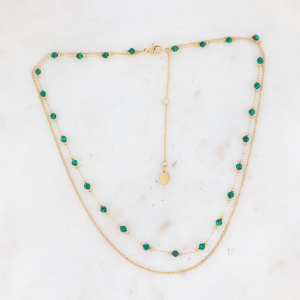 Collier Nerri 2 rangs - pierres naturelles