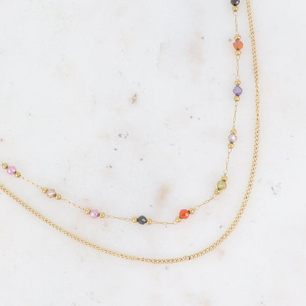 Collier Nerri 2 rangs - pierres naturelles