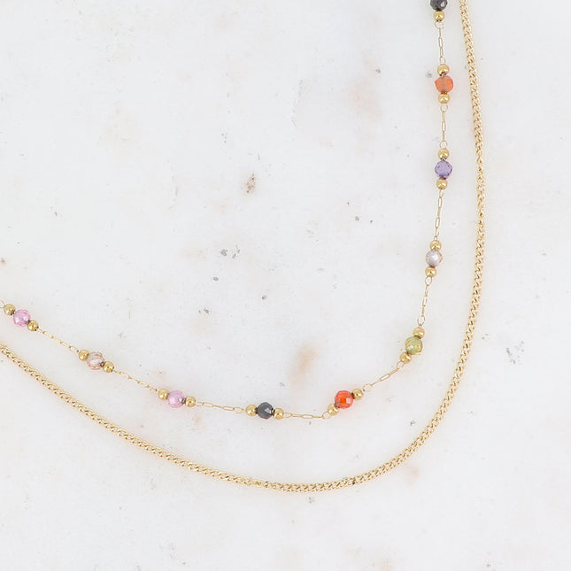 Nerri 2-strand necklace - natural stones