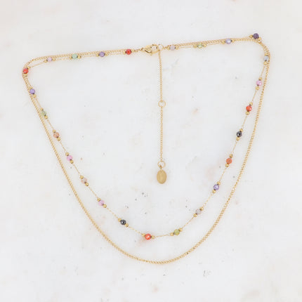 Collier Nerri 2 rangs - pierres naturelles