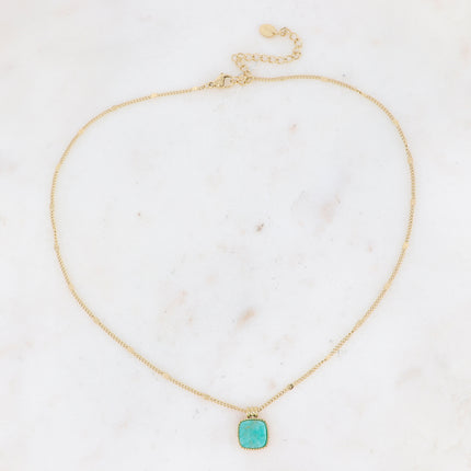 Collier Chloefina - pierre naturelle carrée