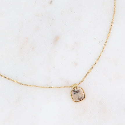 Collier Chloefina - pierre naturelle carrée