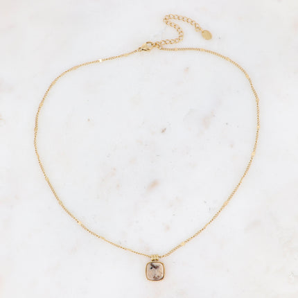 Collier Chloefina - pierre naturelle carrée