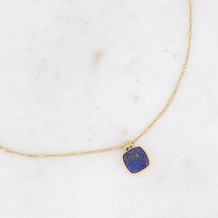 Collier Chloefina - pierre naturelle carrée
