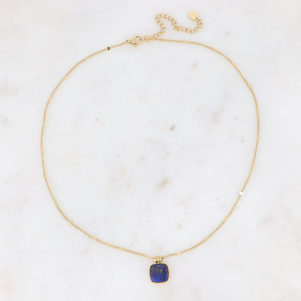 Collier Chloefina - pierre naturelle carrée