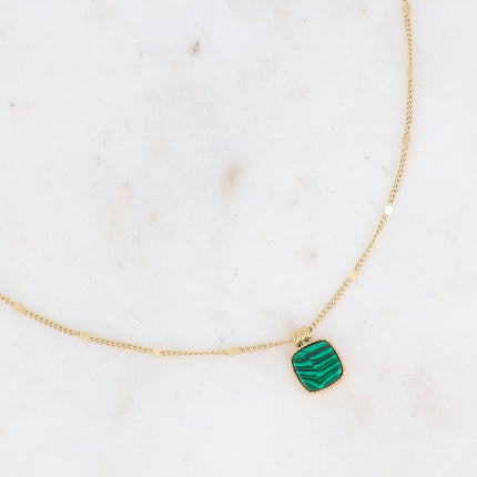 Collier Chloefina - pierre naturelle carrée