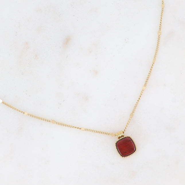 Collier Chloefina - pierre naturelle carrée