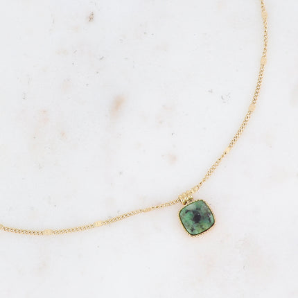 Collier Chloefina - pierre naturelle carrée