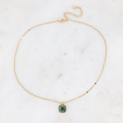 Collier Chloefina - pierre naturelle carrée