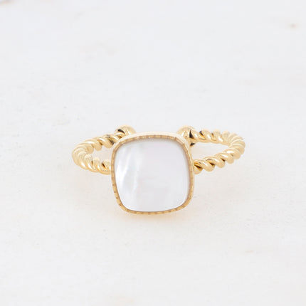 Bague Chloefina - pierre naturelle carrée