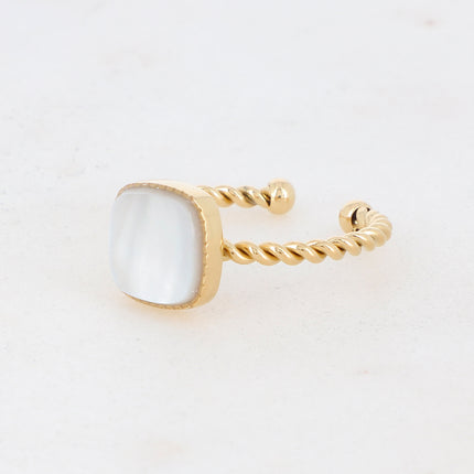 Bague Chloefina - pierre naturelle carrée