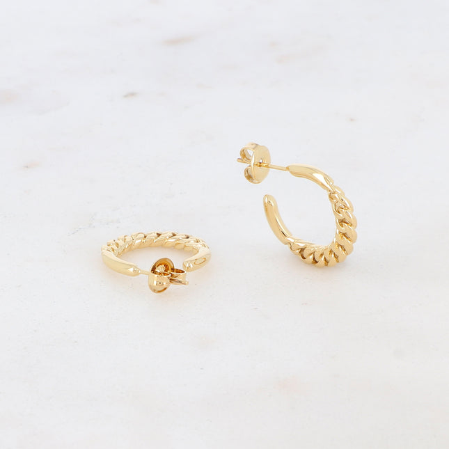 15mm openwork mesh effect hoop earrings