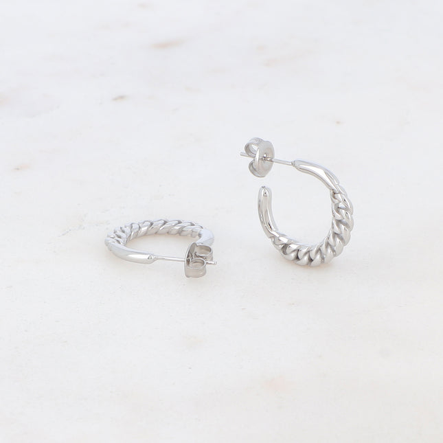 15mm openwork mesh effect hoop earrings