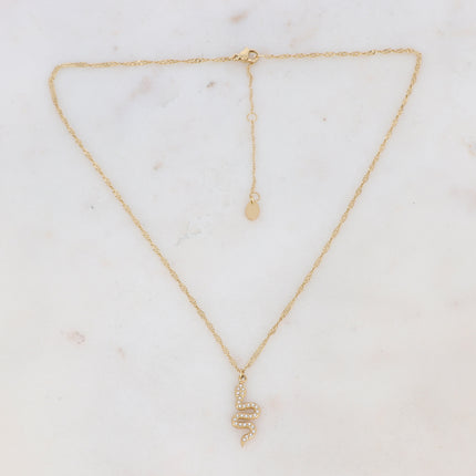 Collier avec serpent et oxydes de zirconium