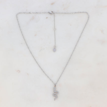 Collier avec serpent et oxydes de zirconium