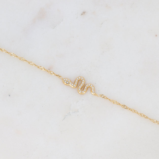 Bracelet avec serpent et oxydes de zirconium