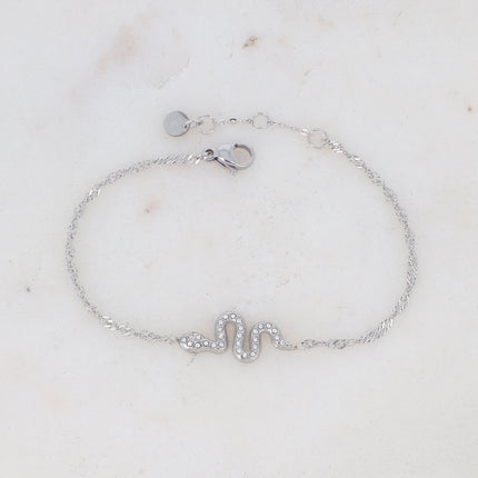 Bracelet avec serpent et oxydes de zirconium