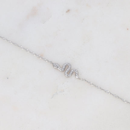 Bracelet avec serpent et oxydes de zirconium