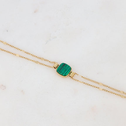 Bracelet Chloefina - pierre naturelle carrée