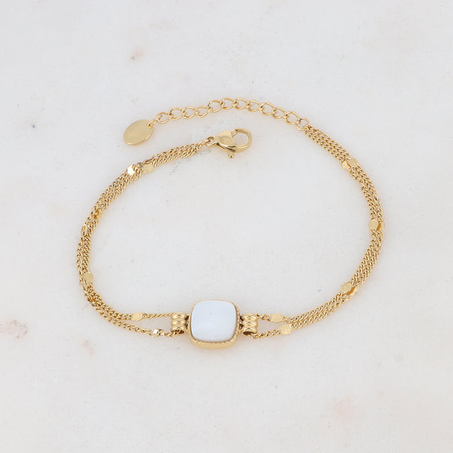 Chloefina Bracelet - Square Natural Stone