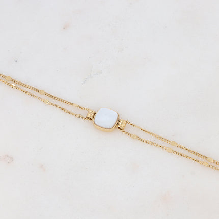 Bracelet Chloefina - pierre naturelle carrée