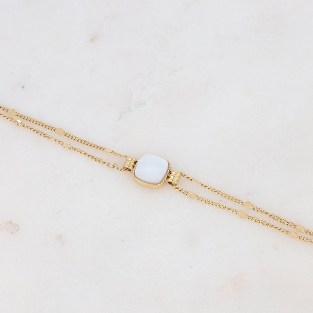 Chloefina Bracelet - Square Natural Stone