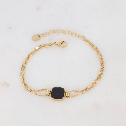 Bracelet Chloefina - pierre naturelle carrée