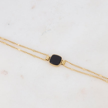 Bracelet Chloefina - pierre naturelle carrée