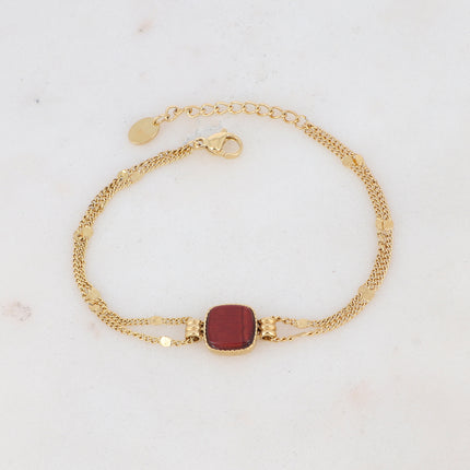 Bracelet Chloefina - pierre naturelle carrée