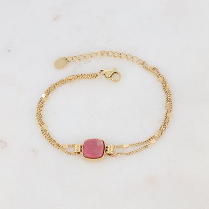 Bracelet Chloefina - pierre naturelle carrée