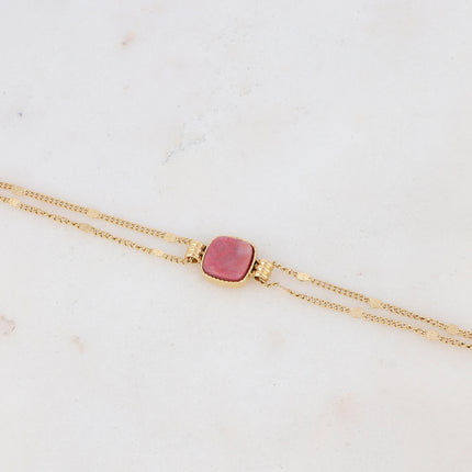 Bracelet Chloefina - pierre naturelle carrée