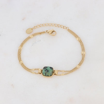 Bracelet Chloefina - pierre naturelle carrée