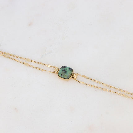 Bracelet Chloefina - pierre naturelle carrée