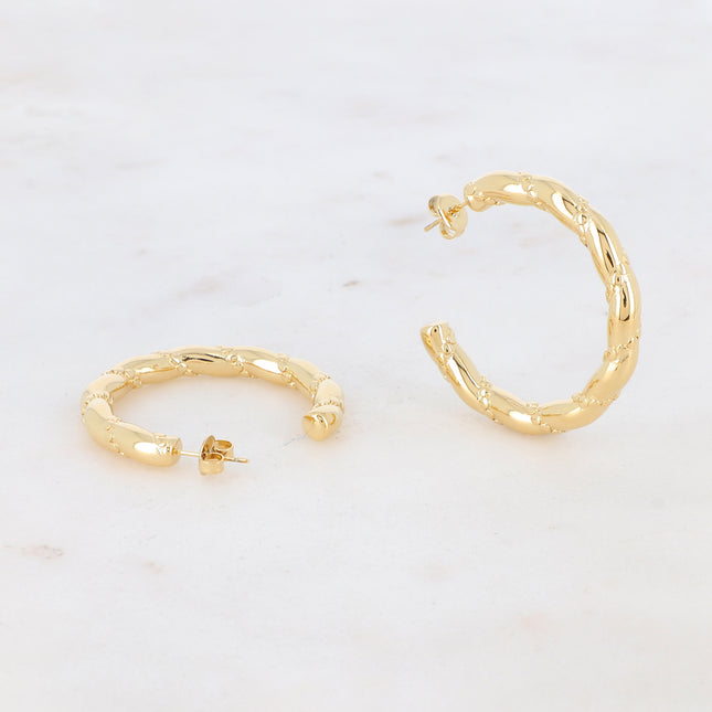Double twist hoop earrings, 4 cm